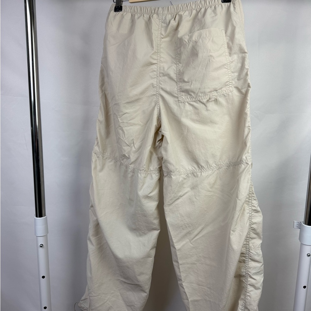 H&M Cream Parachute Cargo Pants XS Drawstring Lightweight Utility - Picture 7 of 14